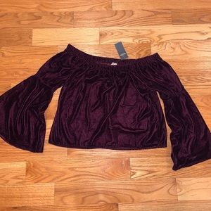 Hollister velvet off the shoulder top
